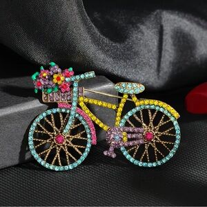 Bicycle Brooch, Bicycle Pin, Bike Brooch, Bike Pin, Blue and Yellow